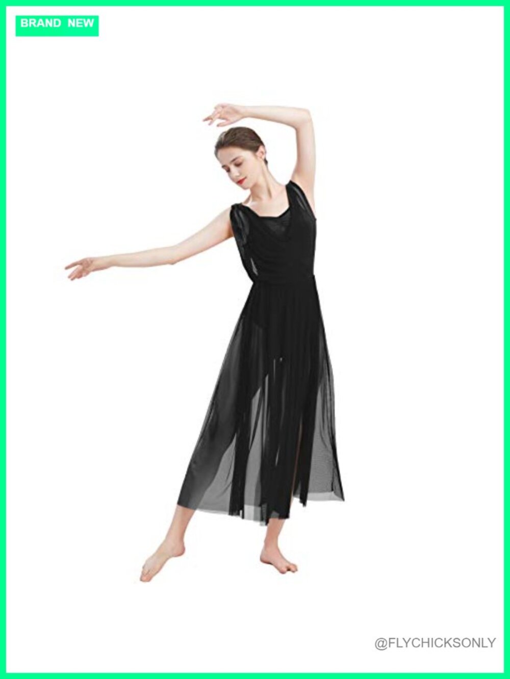 Women's Dance Dress – V-Neck Backless Tulle Skirt, High Stretch, Lightweight
